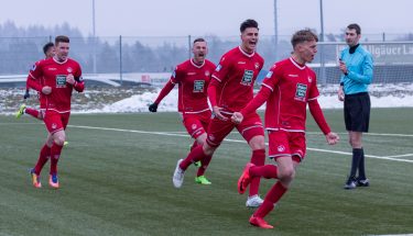 Nicklas Shipnoski jubelt im Spiel der U23 gegen Idar-Oberstein