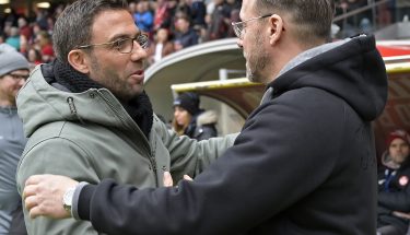 Das Trainerduell im Heimspiel gegen Münster: Boris Schommers und Sascha Hildmann