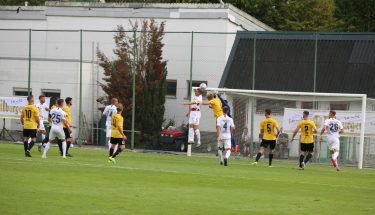 Kevin Kraus erzielt das 2:1 im Verbandspokalspiel gegen den SV Morlautern